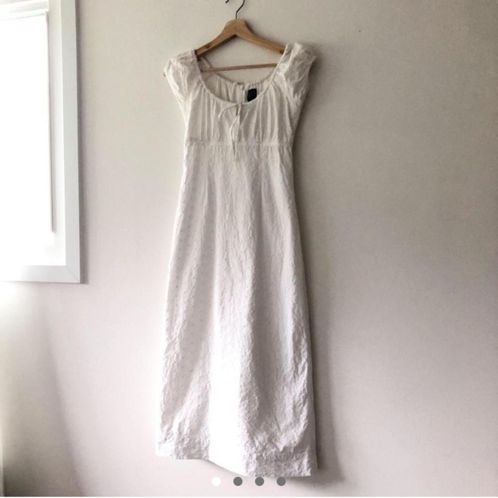 ISO GAP white peasant maxi eyelet dress